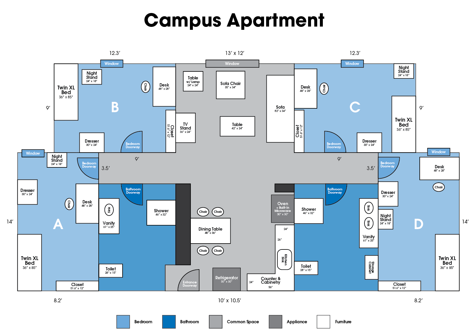 鶹AV Campus Apartment Layout