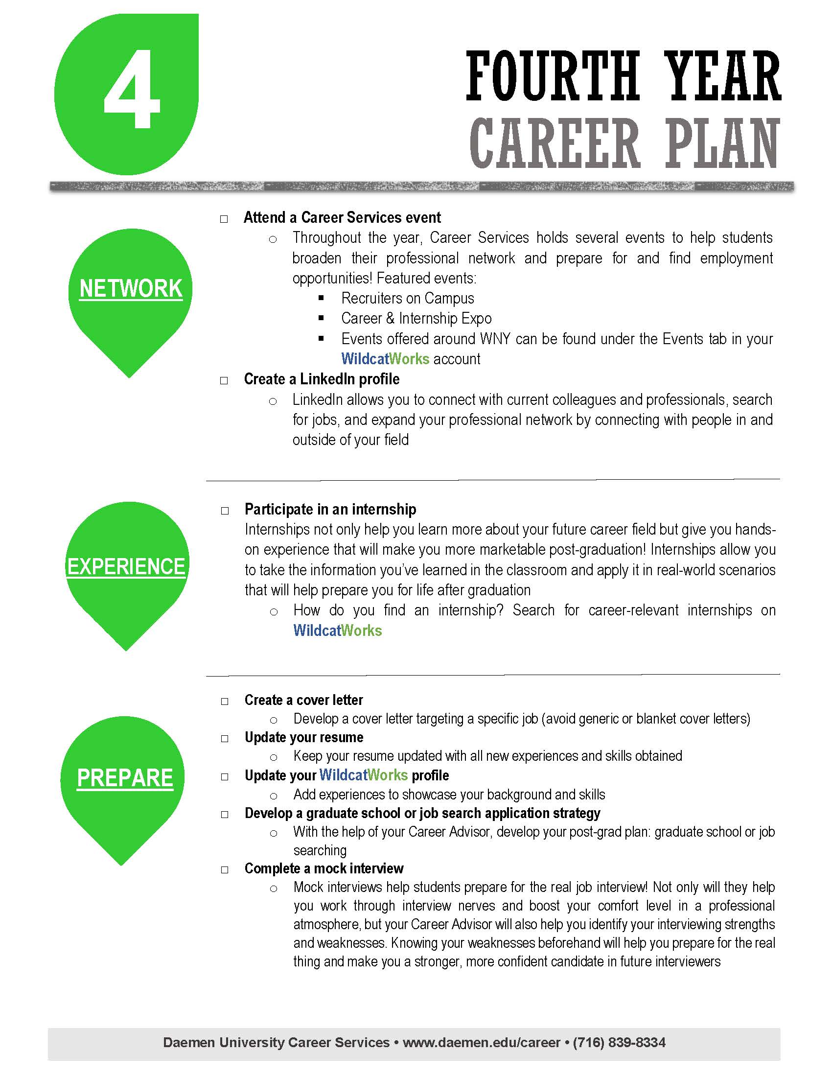 Fourth Year Career Plan